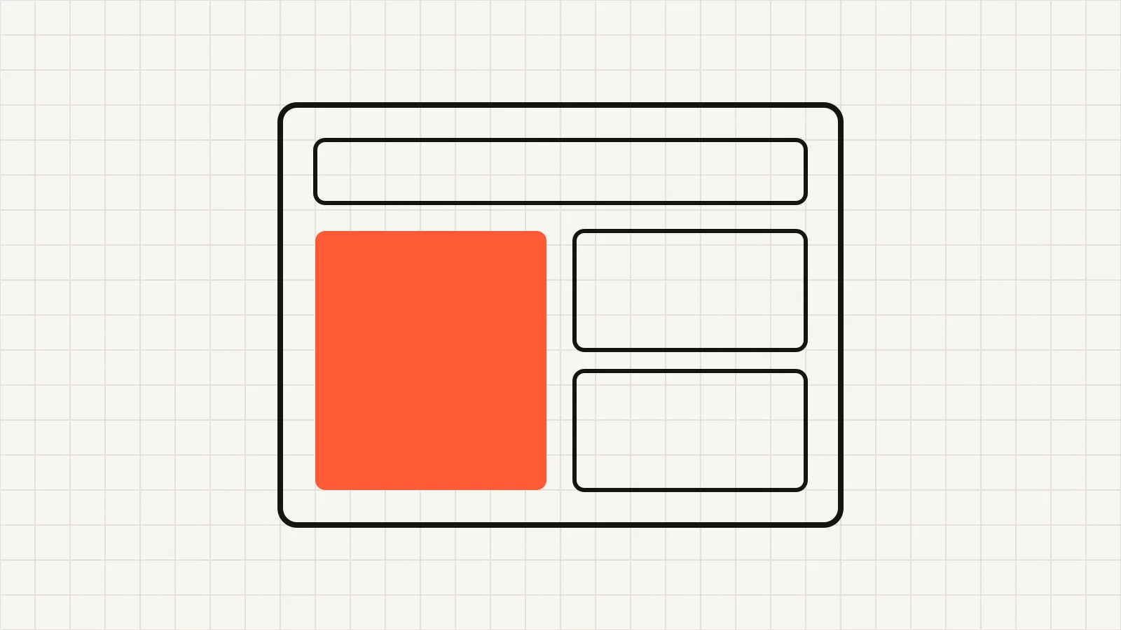 What to Check in Google Search Console After a Migration: a faint blueprint grid on cream with an ink outline of a page layout and an orange highlighted block