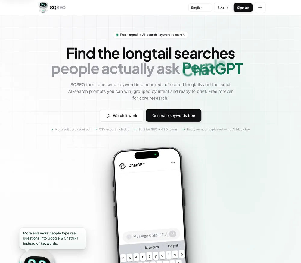 SQSEO homepage